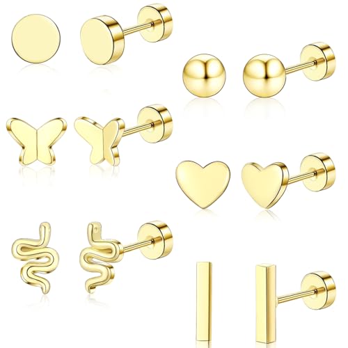 TOBENY �t���b�g�o�b�N�C�������O �����p ��h���� �T�[�W�J���X�`�[�� �X�^�b�h�C�������O �X�^�b�N �q���Ȏ��p S�T�C�Y 6�y�A 14K �����b�L �g���K�X � �w���b�N�X �s�A�X �W���G���[ �����̃s�A�X�p, �^�J, �L���[�r�b�N�W���R�j�A