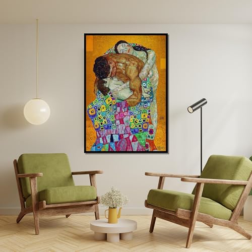 Toile Klimt avec cadre intérieur en bois 60x80 art abstrait