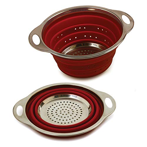 Norpro, Red Silicone Knockdown Colander #TOP3