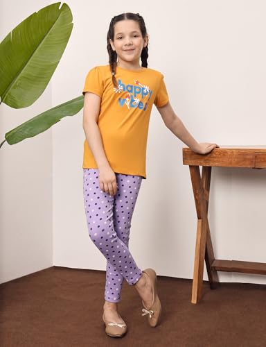 Image of Amazon Brand - Symbol Girl's Cotton Ribbed Stretchable Leggings | Ankle Length | Aged 2-14 Years