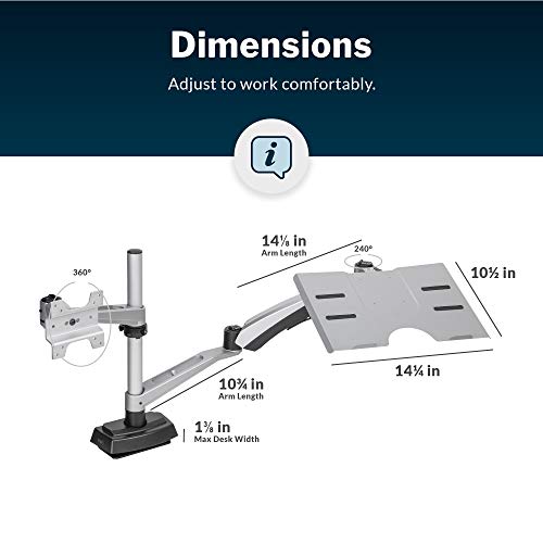 Image of Vari Monitor Arm & Laptop Stand - Silver