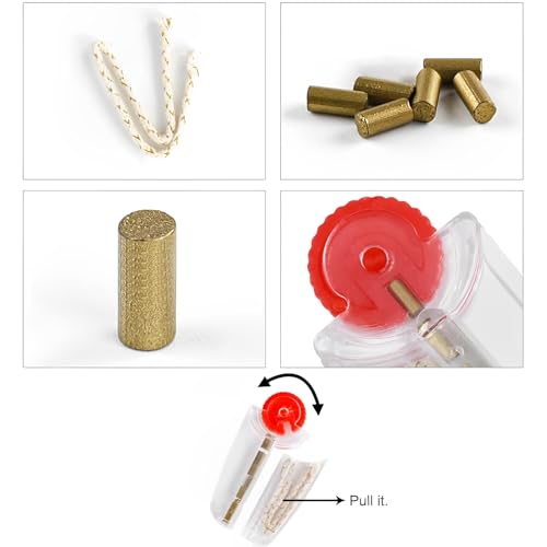 AMSNINK 10 x Feuerzeug Ersatzteile - für Zippo Feuersteine und Zubehör, Feuerstein und Docht Set, kompatibel mit Feuerzeuge für Kerosin und Öl, Langlebig