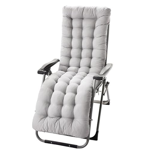 Hixingo Cojín para Tumbona de Jardín, Suave y Cómodo Cojines para Reclinable Banco,Algodón Acolchado Exterior Colchoneta, Ideal para Tumbonas, Sillas y Hamacas (Gris,40x110x8cm)