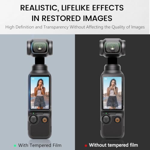 Image of Military-Grade Gorilla Tempered Glass Screen Camera Lens Protector for DJI Osmo Pocket 3 / Pocket 4 (Transparent) Complete Set