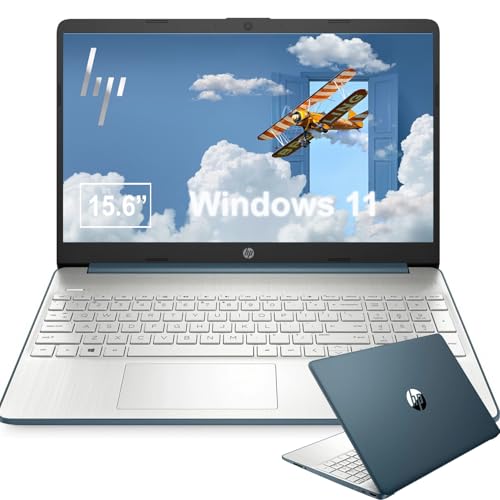 Image of HP 15.6 Inch Laptop for Business and Student | Intel Quad-Core Processor | 16GB RAM, 512GB SSD | Office 365 for The Web| Spruce Blue | Windows 11 Pro