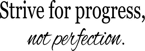 CreativeSignsnDesigns Strive for Progress, not Perfection- Vinyl Wall Decal Motivational (Black, 22"x8")