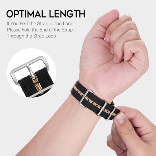 Image of TACTICAL FROG Nylon Watch Band 18mm 19 mm 20mm 22 mm 24 mm, Waterproof Military Watch Straps Replacement for Men Women, With Stainless Steel Buckle