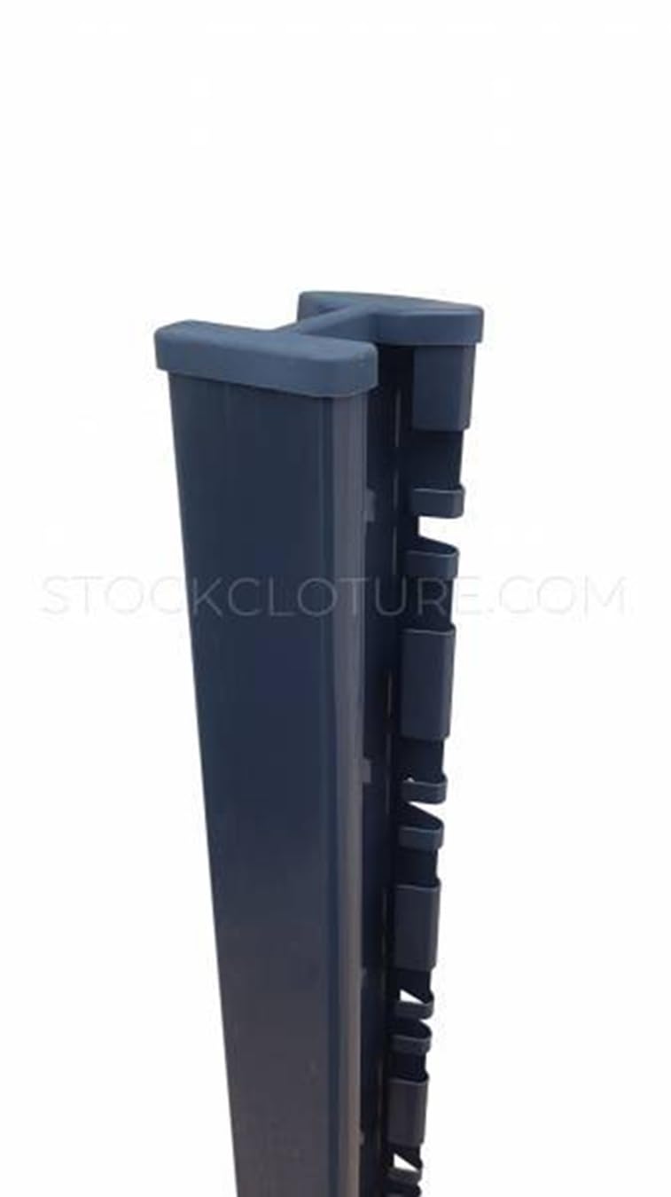 Lot de 4 poteaux à encoche sur platine 1m10 gris anthracite