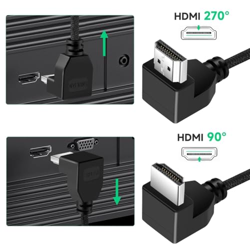 SHULIANCABLE 超薄型 8K HDMI 2.1 L型90度 右向きケーブル の商品画像 4