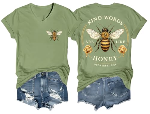 Kind Words are Like Honey Shirt Cute Bee Graphic T-Shirt