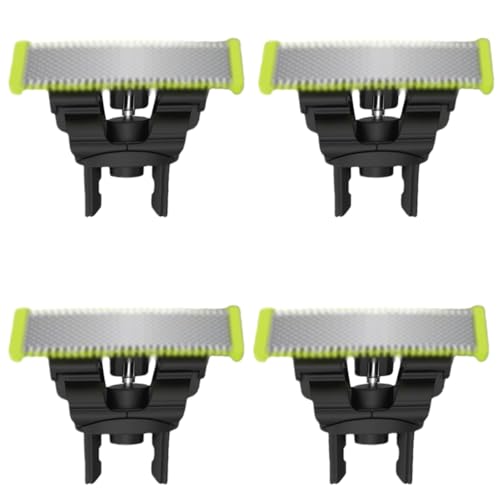4-Pack Replacement Blades Compatible with All Philips Norelco OneBlade Handles (QP14xx QP19xx QP25xx QP26xx QP27xx QP28xx QP65xx QP66xx)(Green)