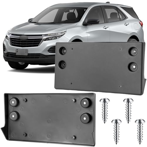 Image of License Plate Bracket Accessories for Chevrolet Chevy Equinox 2022 2023 2024, Front Bumper License Plate Holder Replacement Frame Black Mount