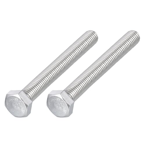 Image of METALLIXITY Hex Bolts (M12-1.75x100mm) 2Pcs, 304 Stainless Steel Coarse Fully Threaded Hex Head Screw Bolt Machine Screws - for Furniture Repair, Silver