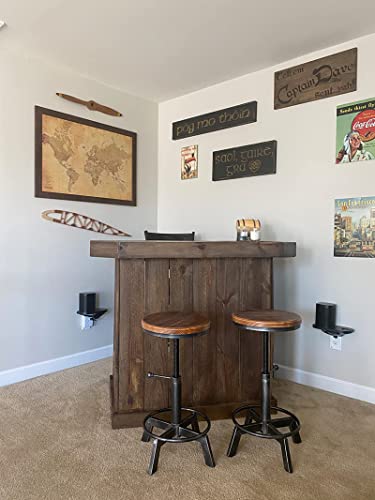 Lokkhan Industrial Bar Stool-Set Of 2,Swivel Adjustable Counter Height Stool,Farmhouse Kitchen Stools,17"-24" #TOP3