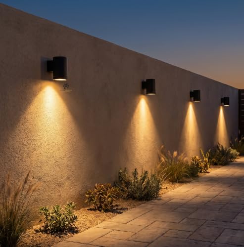 Image of Mufasa 16 Watts Down Light Outdoor Cylinder LED Bulkhead Waterproof IP65 Exterior Wall Light Fixture (Warm White,Aluminium)