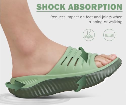 Image of KuaiLu Womens Recovery Sandals With Comfortable Plantar Fasciitis Support,Ladies Orthotic Open Toe Sport Slides Thick Cushion Reduces Stress on Feet,Joints & Back Post-Exercise