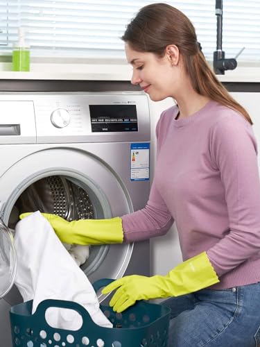 Image of LANON wahoo Cleaning Gloves with Cotton Flocked Liner,Bud Tender,Large | Skin-Friendly,Dish Washing,Reusable,Latex Free,DEHP-Free,Non-Slip,Dishwashing Household Kitchen Gloves