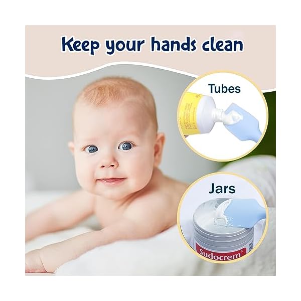 Seeway Baby Windel Creme Spatel, 3 Pack Baby Windel Creme Spatel Applikator, Silikon Baby Butt Paste Spatel für Neugeborene Babys (rosa, blau, braun) – Bild 5