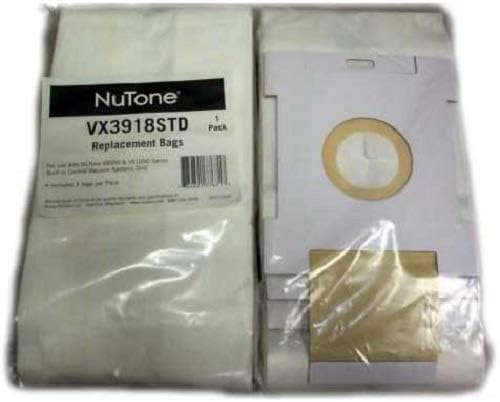 Broan-Nutone VX3918STD Paper Bag, Nutone VX3918/XV550/VX1000 8-Gal 3Pk