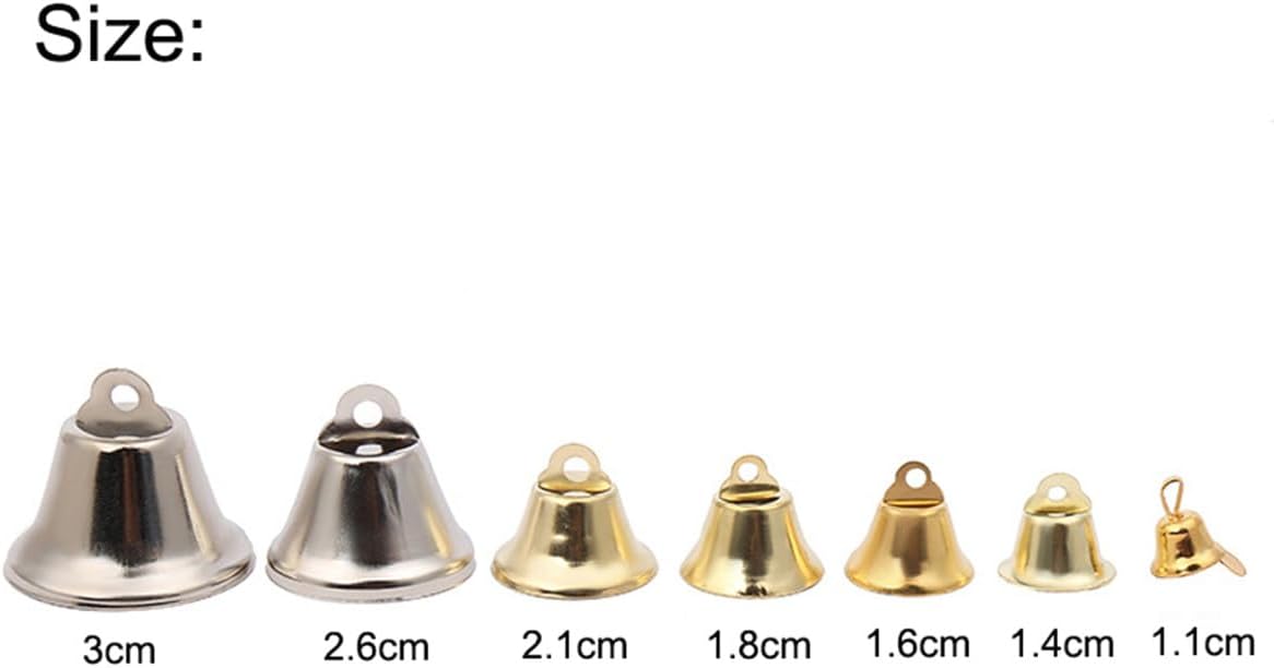 500 Pcs Craft Bells Small Bells for Crafts, Vintage Bells Christmas Bell, Decorative Metal Bells for Hanging Wind Chimes Making Dog Training Doorbell Christmas Tree Wedding Decor