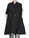 Mordenmiss Women's Cotton Linen Full Front Buttons Jacket Outfit with Pockets (X-Large, Style 1-Black)