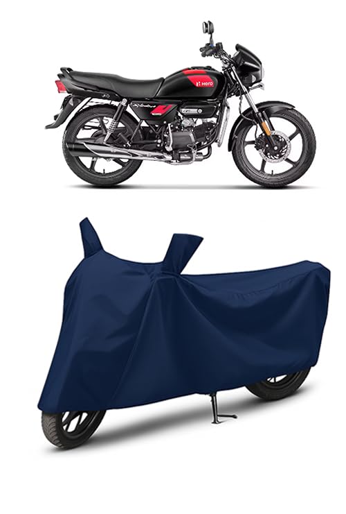 Image of Premium Waterproof Bike Cover for Hero Splendor Plus Xtec | Heavy Duty All Weather Protection from Rain, Dust, Sun & Scratches with Mirror Pockets | Splendor Xtec Cover