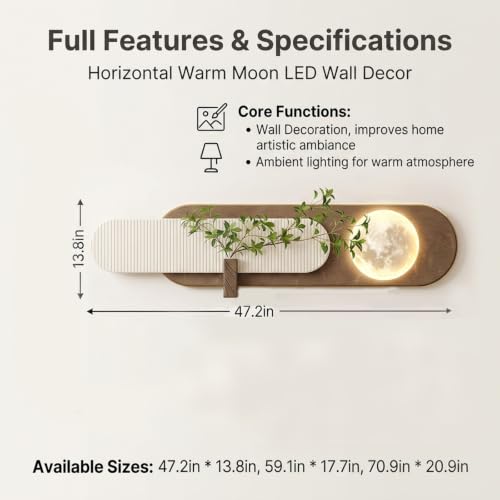 3D LED Wall Art Decor,Glowing Sculpture With houseplants for Bedroom