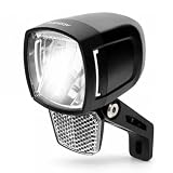 ADDVIEW Latarnia rowerowa LED, 170 Lux Hammer E170, oświetlenie rowerowe LED, z certyfikatem StVZO i ECE obudowa aluminiowa/ABS, wodoszczelność IP65, DC 8-48 V, światło boczne, do rowerów