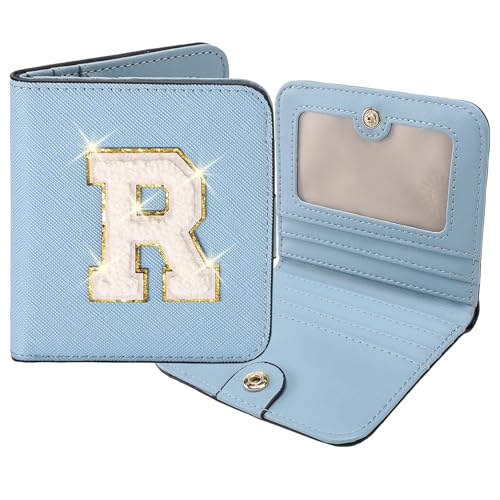 Image of RNIEGA Initial Wallet Women Small Teen Girl Gifts Trendy Stuff Girls Wallets Personalized Christmas Birthday Gift for Women Friends Daughter Granddaughter 6 7 8 9 10 11 12 13 Year Old Blue R