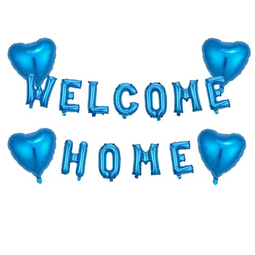 Image of Welcome Home Balloon Aluminum Film Party Decorations Welcome Party Supplies (Blue welcome home)
