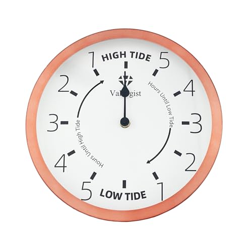 Valuegist Tide Clock 10 inch Purple Gold Nautical Wall Hanging Boat Using Tide Clock Aluminium Weather Station Wall Decor Boat Accessories