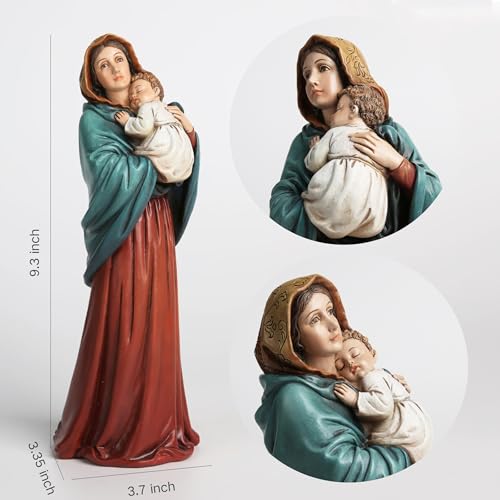 Estatua Virgen María Católica 9.3 in Resina Multicolor miniatura 2