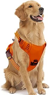 SK Depot Dog Harness Chest 15.7"-27.6" No-Pull Pet Harness with Leash Clips, Adjustable Soft Padded Dog Vest Harness, No Choke Pet Oxford Vest Easy Control Handle for Medium to Large Dogs (S, Black)
