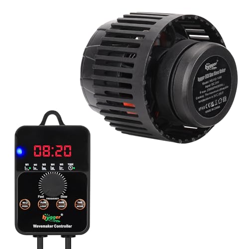 hygger Adjustable Flow Aquarium Wave Maker 24/7 Mode DC Quiet Magnetic Powerhead Fish Tank Wavemaker with Controller, Protective Guard for Freshwater Saltwater Coral Reef Tank 1500 GPH