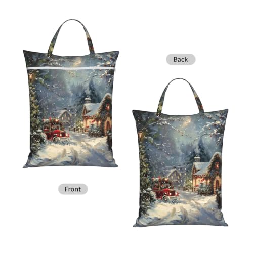 Sac à linge de voyage pliable imperméable avec imprimé Noël