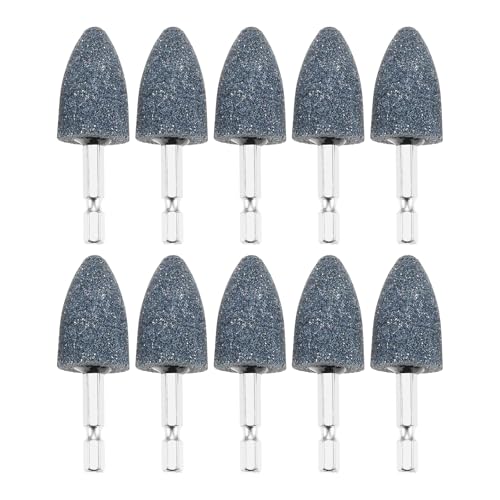 dophee 10Pcs 25mm Cone Shape Mounted Grinding Stones with 1/4" Hex Shank by dophee - Used condition - US$11.61