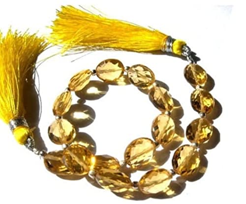 Citrine quartz contre les bijoux ternes : briolettes ovales lumineuses 10x8mm