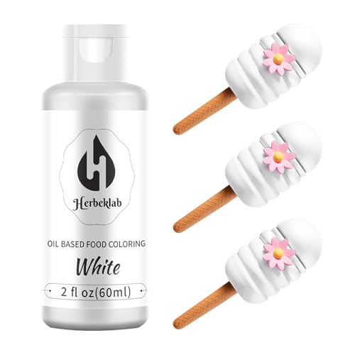 White Oil Based Food Coloring – 2 fl oz Professional Grade Concentrated Oil Food Dye for Melting Chocolate, Candy Melts, Cake Pops, Strawberries &amp; Baking