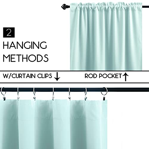 Image of KOUFALL Heat Blocking Curtains for Bedroom Short,Blackout Insulated Thermal Summer Curtains for Living Room,Mint Green /Seafoam /Light Aqua Colored