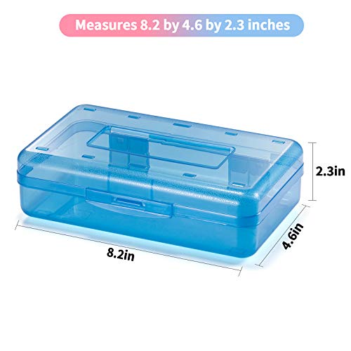 Sooez 3 Pack Pencil Box, Large Capacity Plastic Pencil Case Boxes, Hard