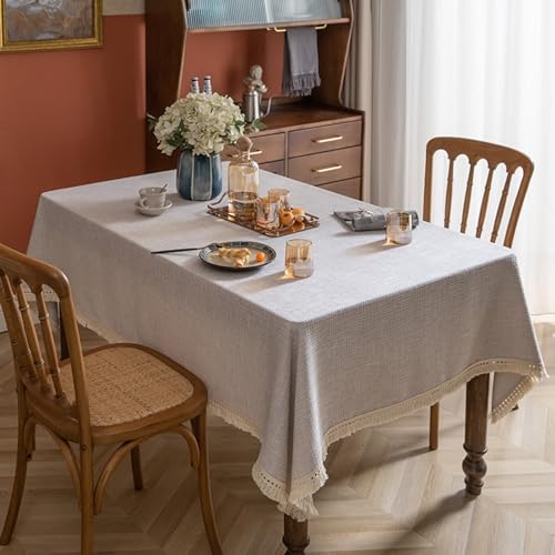 Nappe carrée gris clair 110x110 cm en polyester lavable pour table de salle à manger - 2