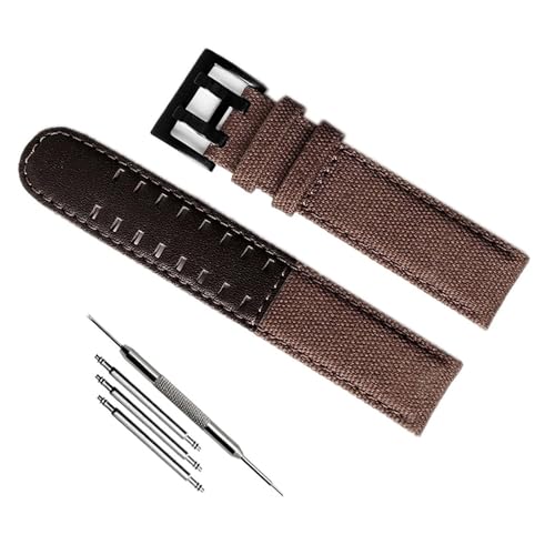 Bracelet de montre cuir toile r&eacute;sistant pour remplacer bracelet Seiko 22mm