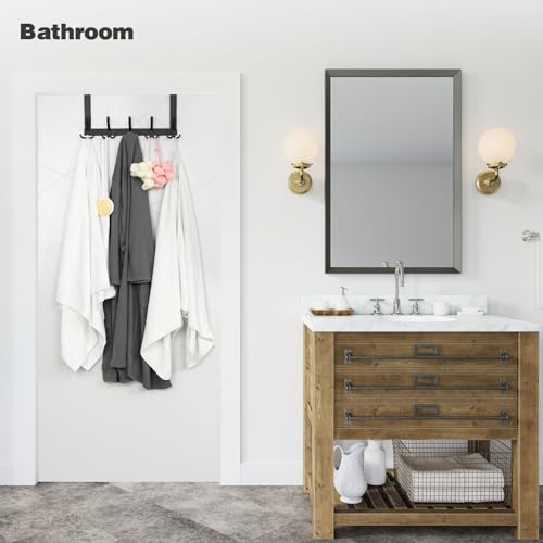 Optish Over The Door Hooks for Hanging, Over The Door Hanger, Over The Door Towel Rack for Bathroom with 5 Triple Coat Hooks, Bathroom Towel Holder Towels Hanger (Black, 1 Pack) by Optish - Image 7