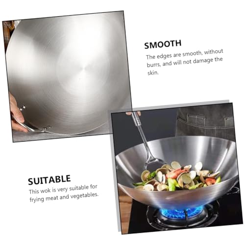 Wok de acero inoxidable con doble mango 1pc miniatura 5