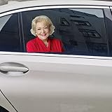 Senksll Betty-White Car Window Cling Funny Sticker Window Decal for Vehicles Automotive Stickers for Out Side (Right)