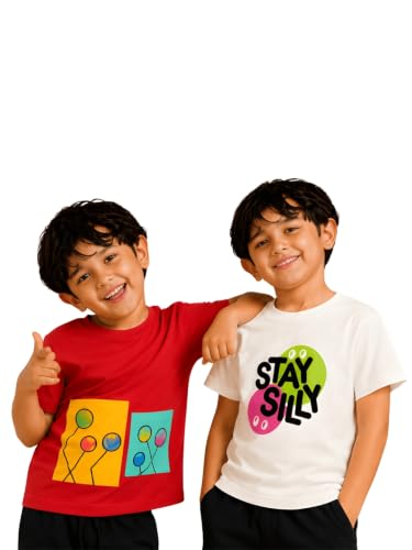 Image of Pilolo Kids Soft Cotton Lycra Pocket T-Shirt for Boys - (Combo Pack of 2)
