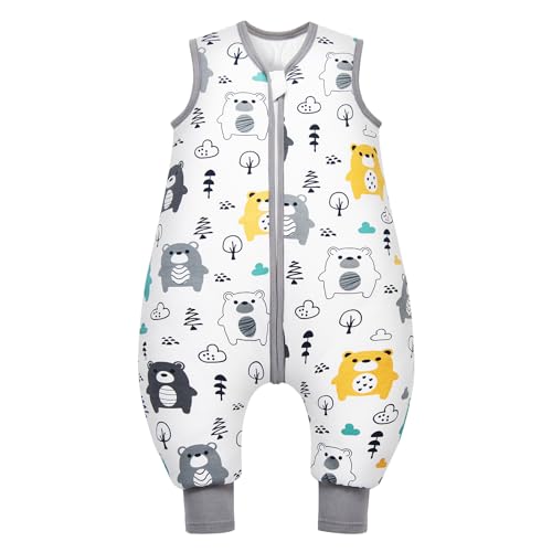 Mosebears Sacco a pelo per bambini Tutto l'anno Sacco a pelo per bambini 2.5 Tog Sacco a pelo 100% Cotone organico Varie dimensioni Autunno Inverno Coperta a pelo 2.5 Tog Sacco a pelo