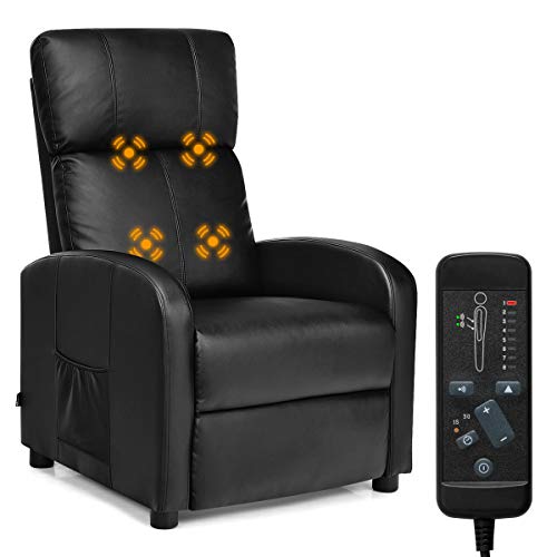 Giantex Massage Recliner Adjustable Chair Single Sofa, Padded Seat Cushion and Backrest, PU
