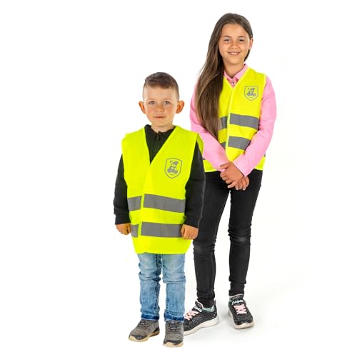 reer MyBuddyGuard Kinderwarnweste | Sicherheitsweste für Kleinkinder und Kinder | Reflektierend | Neongelb | Größe 80-104