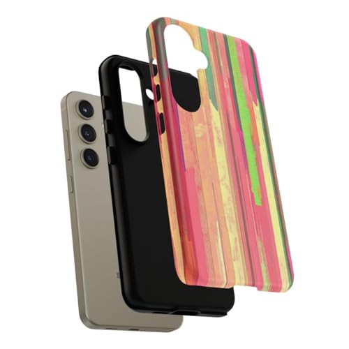 Coque Samsung S24 rose rigide mate à rayures verticales - 4